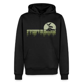 Trees Wildlife Nature Mountains Adventure Forest - Sweat à capuche Premium bio Homme - noir - Devant - Nico (187cm)