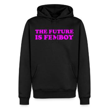 The Future Is Femboy - Männer Premium Bio Hoodie - Schwarz - Vorne - Nico (187cm)