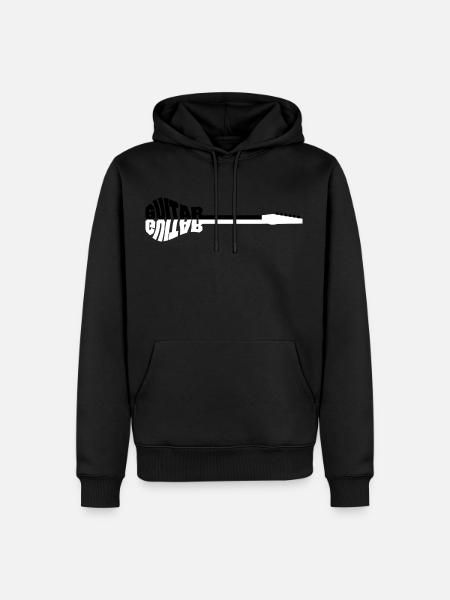 Guitar | black-and-white - Men’s Premium Organic Hoodie - black