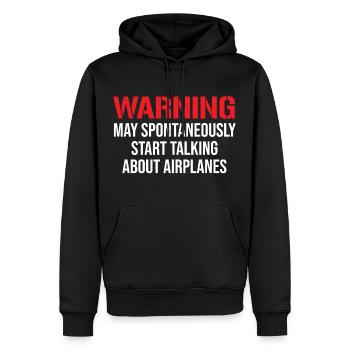 Parler des avions Drôle Mécanicien T-shirt - Sweat à capuche Premium bio Homme - noir - Devant - Nico (187cm)