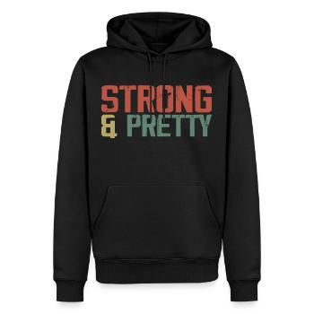 Starkes und ziemlich lustiges Strongman Gym Workout - Männer Premium Bio Hoodie - Schwarz - Vorne - Nico (187cm)
