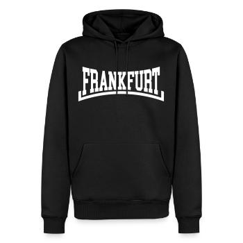Francfort - Sweat à capuche Premium bio Homme - noir - Devant - Nico (187cm)