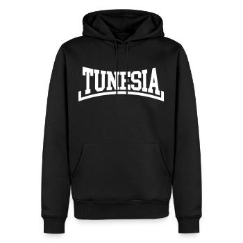 Tunisie - Sweat à capuche Premium bio Homme - noir - Devant - Nico (187cm)