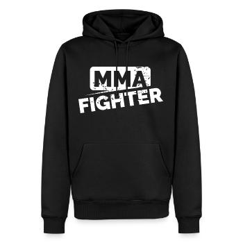 Icône de logo d’entraînement de gymnastique d’artiste martial de MMA - Sweat à capuche Premium bio Homme - noir - Devant - Nico (187cm)