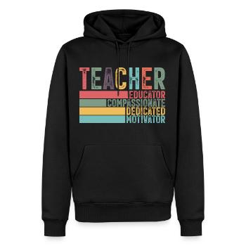 Teacher - Männer Premium Bio Hoodie - Schwarz - Vorne - Nico (187cm)
