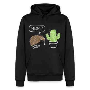 Cactus drôle avec cadeau de hérisson - Sweat à capuche Premium bio Homme - noir - Devant - Nico (187cm)
