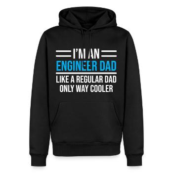 Engineer Dad Cool Father Papa Engineering T-shirt - Men’s Premium Organic Hoodie - black - Front - Nico (187cm)
