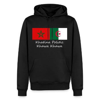 Morocco Algeria Khatina Khatina Politic Khawa Khawa - Men’s Premium Organic Hoodie - black - Front - Nico (187cm)
