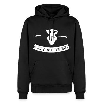 Just Add Water Kayak T-Shirt - Men’s Premium Organic Hoodie - black - Front - Nico (187cm)