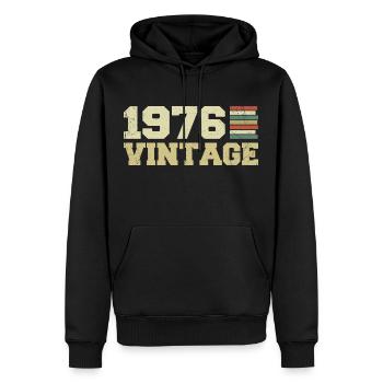 1976 Geburtstagsgeschenk 1976 Jahrgang 1976 Geschenk - Männer Premium Bio Hoodie - Schwarz - Vorne - Nico (187cm)