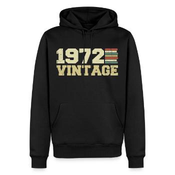 1972 Geburtstagsgeschenk 1972 Jahrgang 1972 Geschenk - Männer Premium Bio Hoodie - Schwarz - Vorne - Nico (187cm)