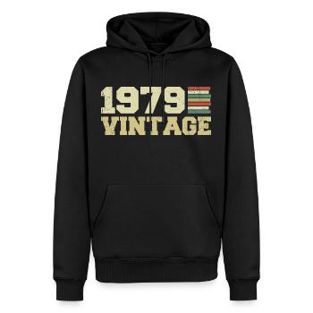 1979 Geburtstagsgeschenk 1979 Jahrgang 1979 Geschenk - Männer Premium Bio Hoodie - Schwarz - Vorne - Nico (187cm)