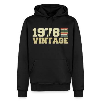 Geschenk 1978 Geburtstagsgeschenk 1978 Jahrgang 1978 - Männer Premium Bio Hoodie - Schwarz - Vorne - Nico (187cm)