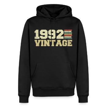 Cadeau 1992 Cadeau Anniversaire 1992 Vintage 1992 - Sweat à capuche Premium bio Homme - noir - Devant - Nico (187cm)