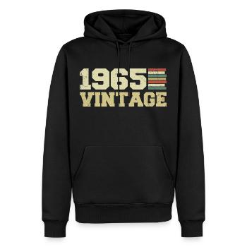 Cadeau 1965 Cadeau Anniversaire 1965 Vintage 1965 - Sweat à capuche Premium bio Homme - noir - Devant - Nico (187cm)