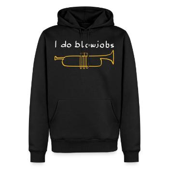 Trumpet pipe - Sweat à capuche Premium bio Homme - noir - Devant - Nico (187cm)