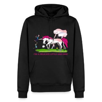 Delicate Unicorn - Zierliches Einhorn - Männer Premium Bio Hoodie - Schwarz - Vorne - Nico (187cm)