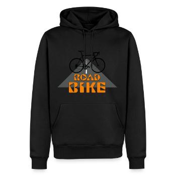 Vélo de route - Sweat à capuche Premium bio Homme - noir - Devant - Nico (187cm)