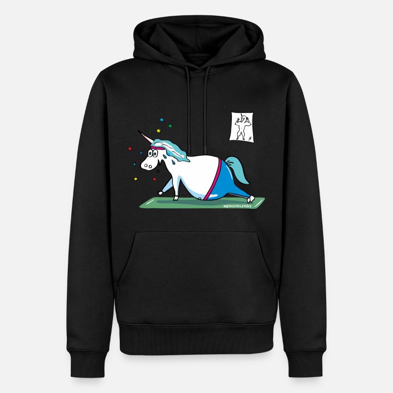 "Fluffy" fat unicorn - Sweat à capuche Premium bio Homme - noir