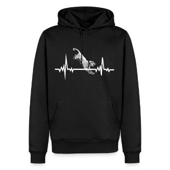 Heart Beat Tiger Claw Animal Hunting Zoo - Men’s Premium Organic Hoodie - black - Front - Nico (187cm)