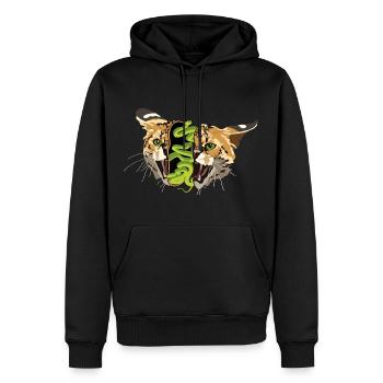 surrealer Wildkatzenkopf gefüllt mit Schlangen - Männer Premium Bio Hoodie - Schwarz - Vorne - Nico (187cm)