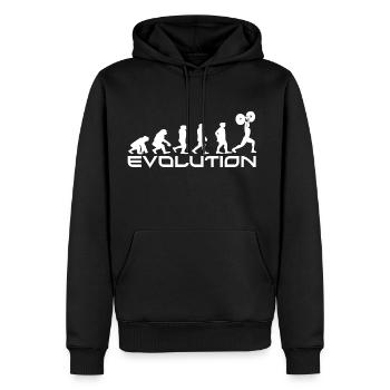 EVOLUTION GEWICHTHEBEN - Power lifting - Männer Premium Bio Hoodie - Schwarz - Vorne - Nico (187cm)