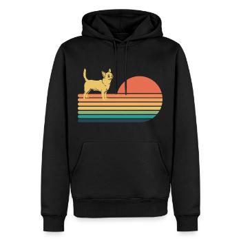 Chihuahua Vintage Retro fpr Chihuahua Liebhaber - Männer Premium Bio Hoodie - Schwarz - Vorne - Nico (187cm)