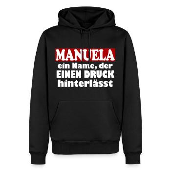 Manuela Vorname Name Fun Lustiger Spruch - Männer Premium Bio Hoodie - Schwarz - Vorne - Nico (187cm)