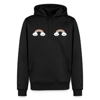 Brüste gezeichnet aus Regenbogen Wolke Geschenk - Männer Premium Bio Hoodie - Schwarz - Vorne - Nico (187cm)