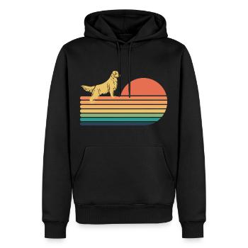 Golden Retriever Dog Retro Vintage - Men’s Premium Organic Hoodie - black - Front - Nico (187cm)