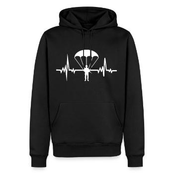 Battement de Coeur Soldier Parachutisme Parachute - Sweat à capuche Premium bio Homme - noir - Devant - Nico (187cm)