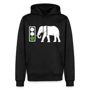 African elephant tusk zoo red fire - Men’s Premium Organic Hoodie - black - Front - Nico (187cm)