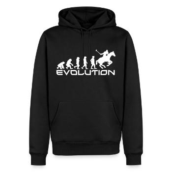 EVOLUTION POLO - Männer Premium Bio Hoodie - Schwarz - Vorne - Nico (187cm)