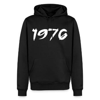 1976 Geschenk 49. Jubiläum 1976 Retro 1976 - Männer Premium Bio Hoodie - Schwarz - Vorne - Nico (187cm)