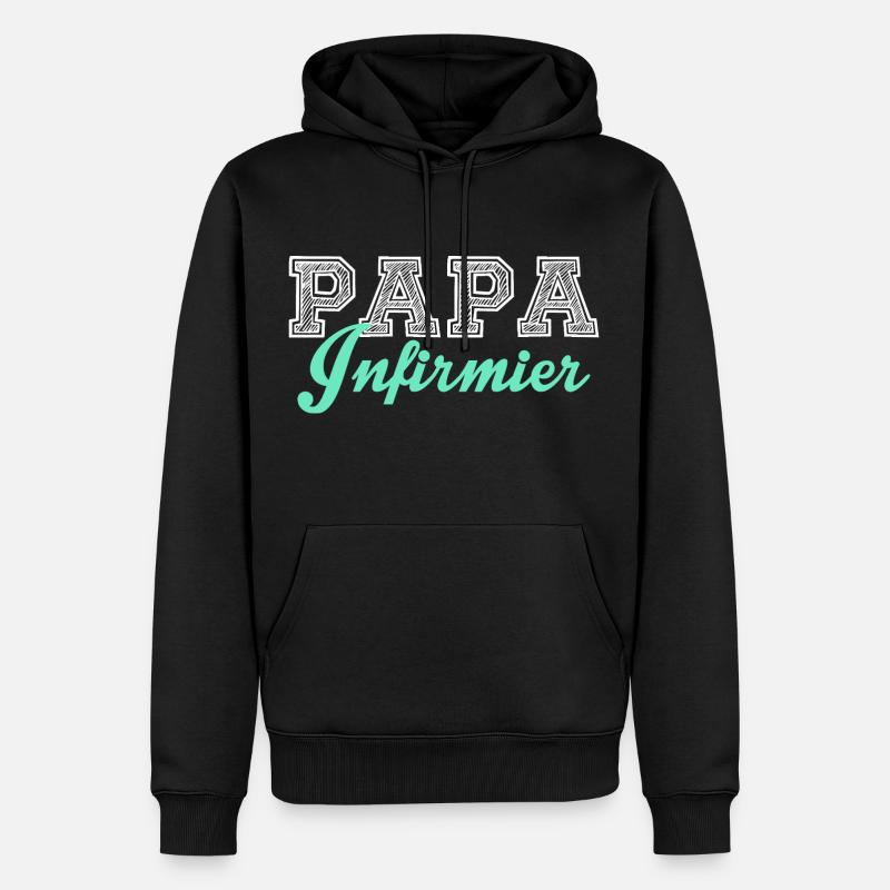 Papa Infirmier - Sweat à capuche Premium bio Homme - noir