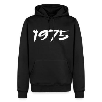 1975 Cadeau 50e Anniversaire 1975 Retro 1975 - Sweat à capuche Premium bio Homme - noir - Devant - Nico (187cm)