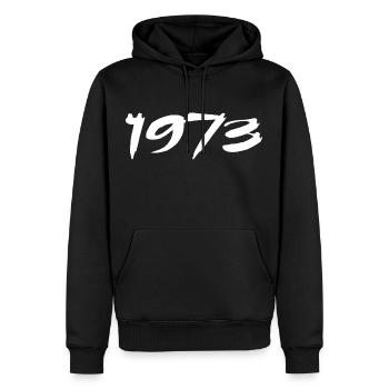 1973 Cadeau 52e Anniversaire 1973 Retro 1973 - Sweat à capuche Premium bio Homme - noir - Devant - Nico (187cm)