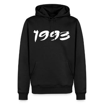 1993 Geschenk 32. Jubiläum 1993 Retro 1993 - Männer Premium Bio Hoodie - Schwarz - Vorne - Nico (187cm)