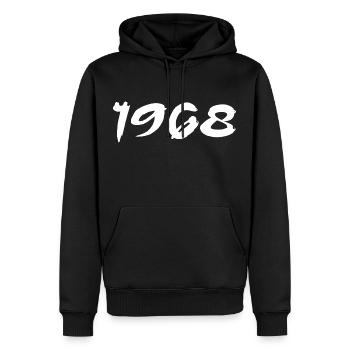 1968 Geschenk zum 57. Jahrestag 1968 Retro 1968 - Männer Premium Bio Hoodie - Schwarz - Vorne - Nico (187cm)