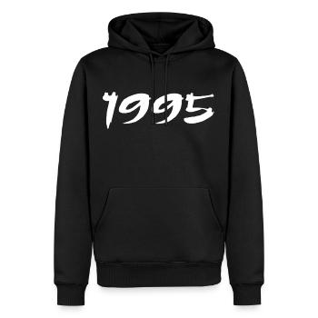 1995 Cadeau 30e Anniversaire 1995 Retro 1995 - Sweat à capuche Premium bio Homme - noir - Devant - Nico (187cm)