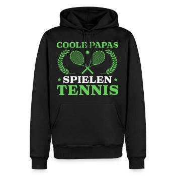 Tennis Papa Tennisspieler Vatertag - Männer Premium Bio Hoodie - Schwarz - Vorne - Nico (187cm)