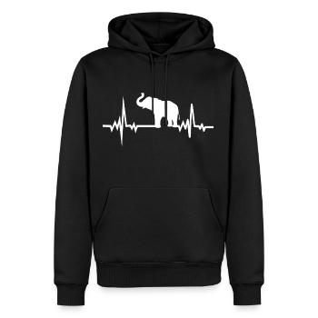African Elephant Heartbeat Zoo Defense - Men’s Premium Organic Hoodie - black - Front - Nico (187cm)