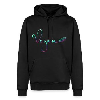 Vegan - Men’s Premium Organic Hoodie - black - Front - Nico (187cm)