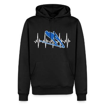 Saut à Ski SnowBoard Sport Battement de Coeur - Sweat à capuche Premium bio Homme - noir - Devant - Nico (187cm)