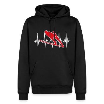 Saut à Ski SnowBoard Sport Battement de Coeur - Sweat à capuche Premium bio Homme - noir - Devant - Nico (187cm)
