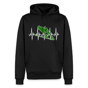 Saut à Ski SnowBoard Sport Battement de Coeur - Sweat à capuche Premium bio Homme - noir - Devant - Nico (187cm)