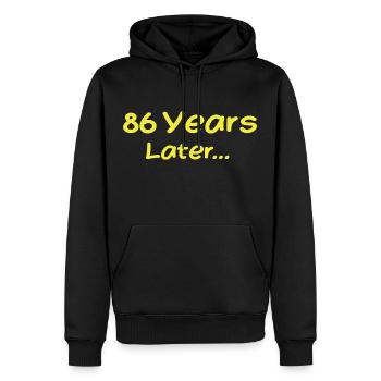 86 Jahre später Lustige Geburtstagsgeschenke, 86. Geburtstag - Männer Premium Bio Hoodie - Schwarz - Vorne - Nico (187cm)