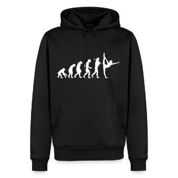 Yoga Gymnastik Geschenk Evolution Namaste - Männer Premium Bio Hoodie - Schwarz - Vorne - Nico (187cm)