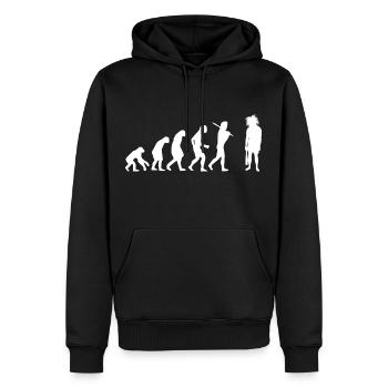 Homme des cavernes de Neandertal Cadeau Évolution - Sweat à capuche Premium bio Homme - noir - Devant - Nico (187cm)
