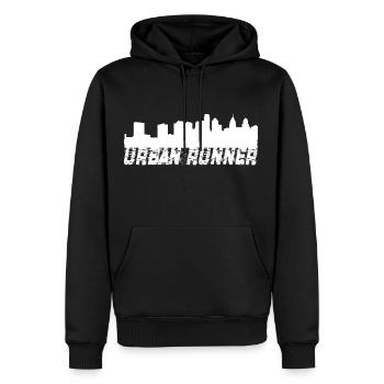 Coureur - Sweat à capuche Premium bio Homme - noir - Devant - Nico (187cm)